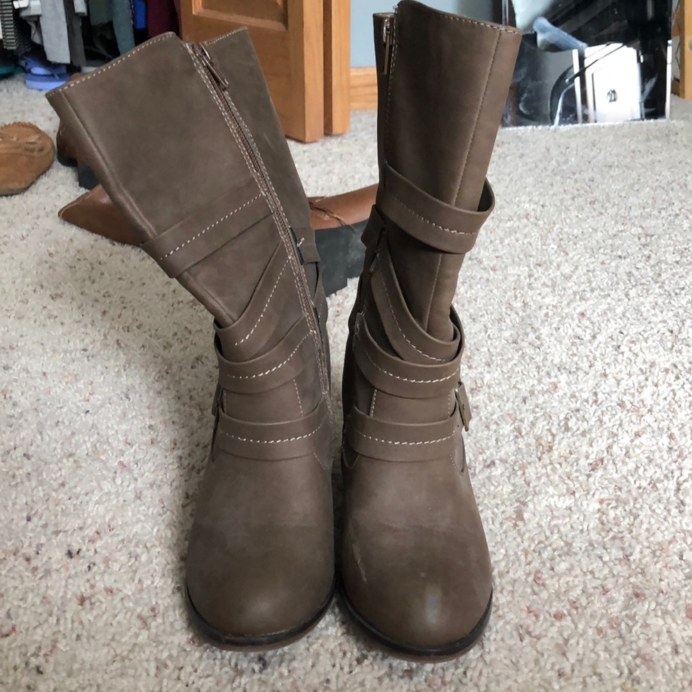 high heeled boots!